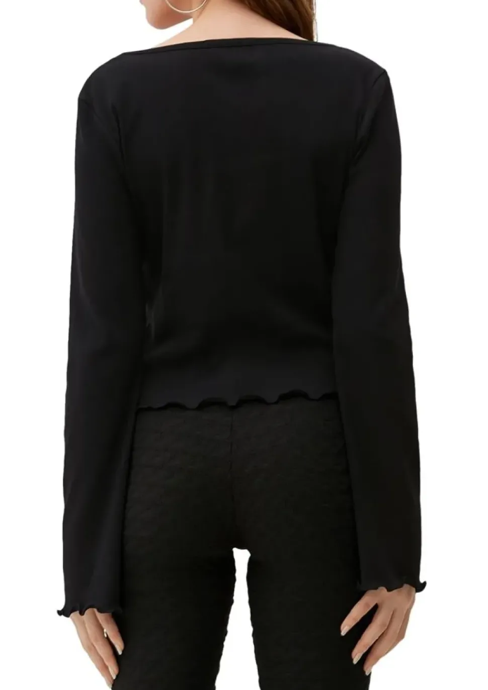 QS designed by T-Shirt mit Babylock-Saum S13 2132899