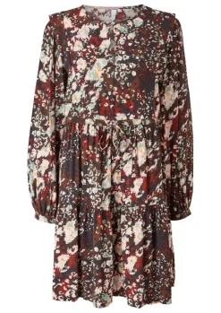 QS designed by Viskosekleid mit Volant schwarz 2105826