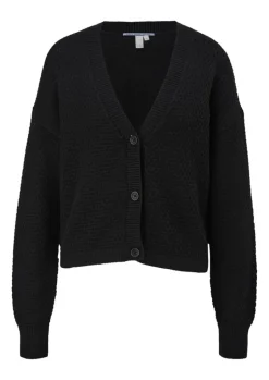 QS desinged by Strickcardigan V- Ausschnitt Knopfleiste rosa,lila, schwarz S22 2125126
