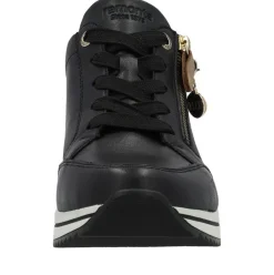 Remonte by ELLE Damen Sneaker Leder Wechselfußbett Keilabsatz schwarz S23 D0T03-01
