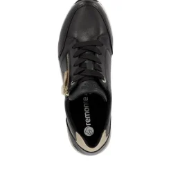 Remonte by ELLE Damen Sneaker Leder Wechselfußbett Keilabsatz schwarz S23 D0T03-01