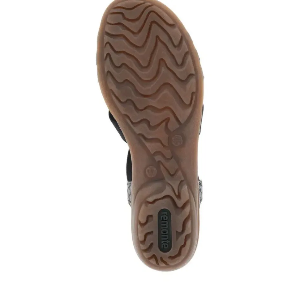 Remonte Damen Sandale Gummizug Schmuckelemente schwarz S14 R3605-02
