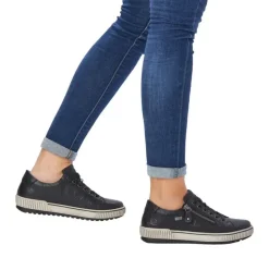 Remonte Damen Schnürer Sneaker Leder TEX- Membrane schwarz S22 D0700-00