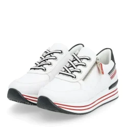 Remonte Damen Sneaker Leder Wechselfußbett Plateausohle weiß S14 D1312-82