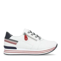 Remonte Damen Sneaker Leder Wechselfußbett Plateausohle weiß S14 D1312-82