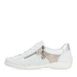 Remonte Damen Sneaker Leder Wechselfußbett metallic weiß S14 R3411-81