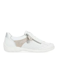 Remonte Damen Sneaker Leder Wechselfußbett metallic weiß S14 R3411-81