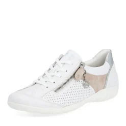 Remonte Damen Sneaker Leder Wechselfußbett metallic weiß S14 R3411-81