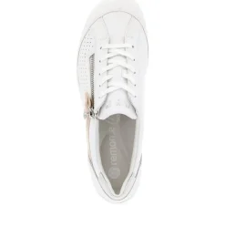 Remonte Damen Sneaker Leder Wechselfußbett metallic weiß S14 R3411-81