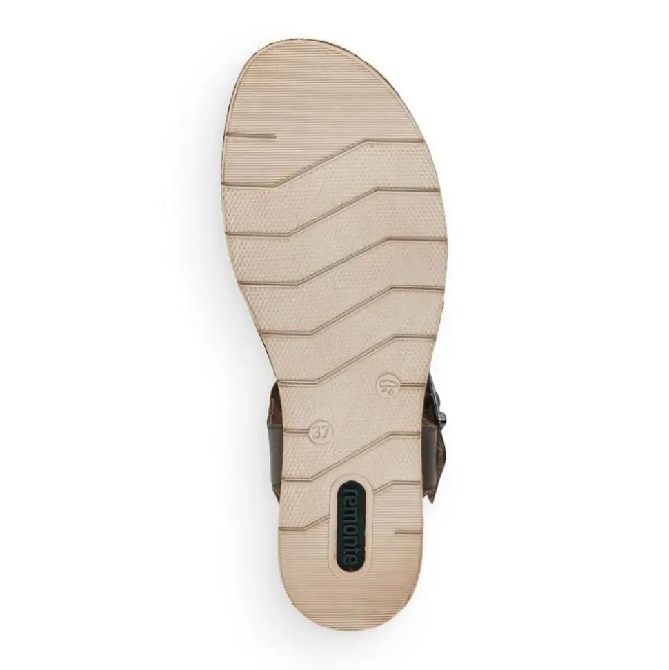Remonte Sandale Leder Kork Klettverschluss grün D3057-54