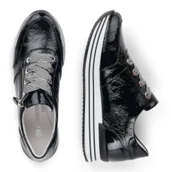 Remonte Sneaker Leder Reißverschluss schwarz softfoam D1302-02