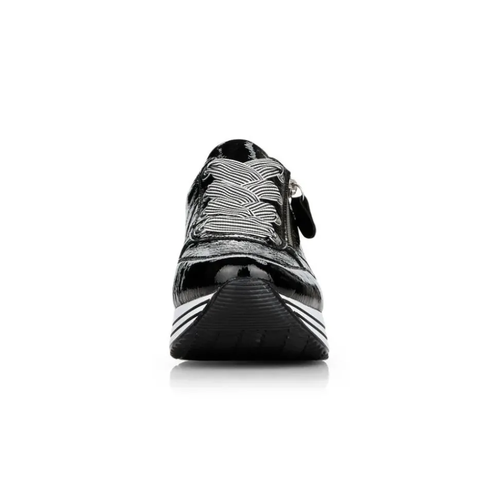 Remonte Sneaker Leder Reißverschluss schwarz softfoam D1302-02