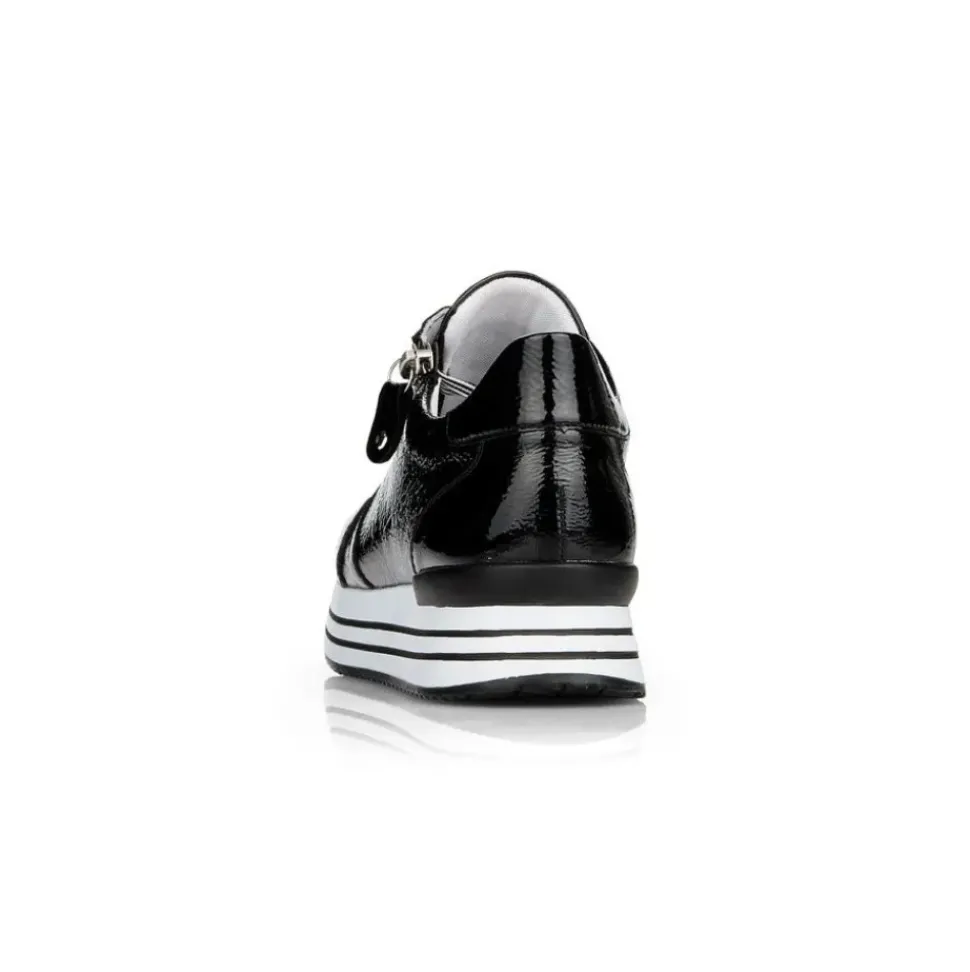 Remonte Sneaker Leder Reißverschluss schwarz softfoam D1302-02
