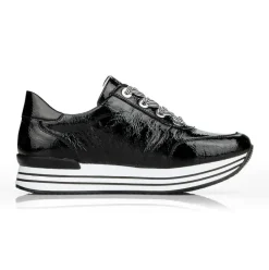 Remonte Sneaker Leder Reißverschluss schwarz softfoam D1302-02