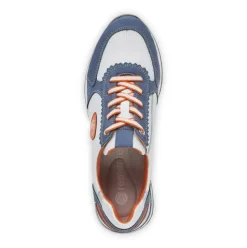 Remonte Sneaker Schnürer Leder blau kombi softfoam Wechselfußbett  R2527-15