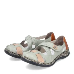 Rieker Antistress Damen Ballerina Klettverschluss Riemchen grün S13 46368-52