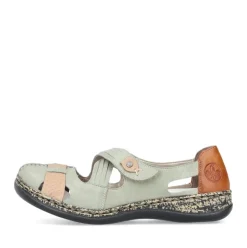 Rieker Antistress Damen Ballerina Klettverschluss Riemchen grün S13 46368-52