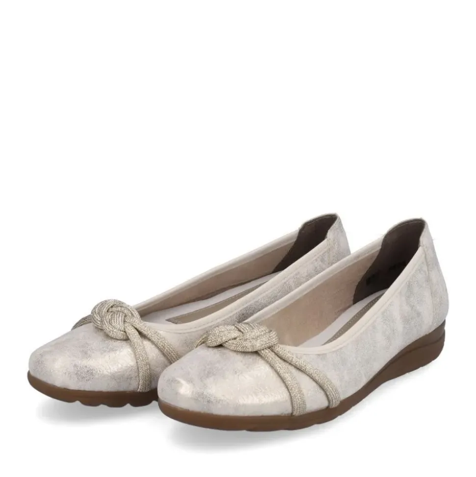 Rieker Antistress Damen Ballerina Knoten- Detail gold S13 L9368-60