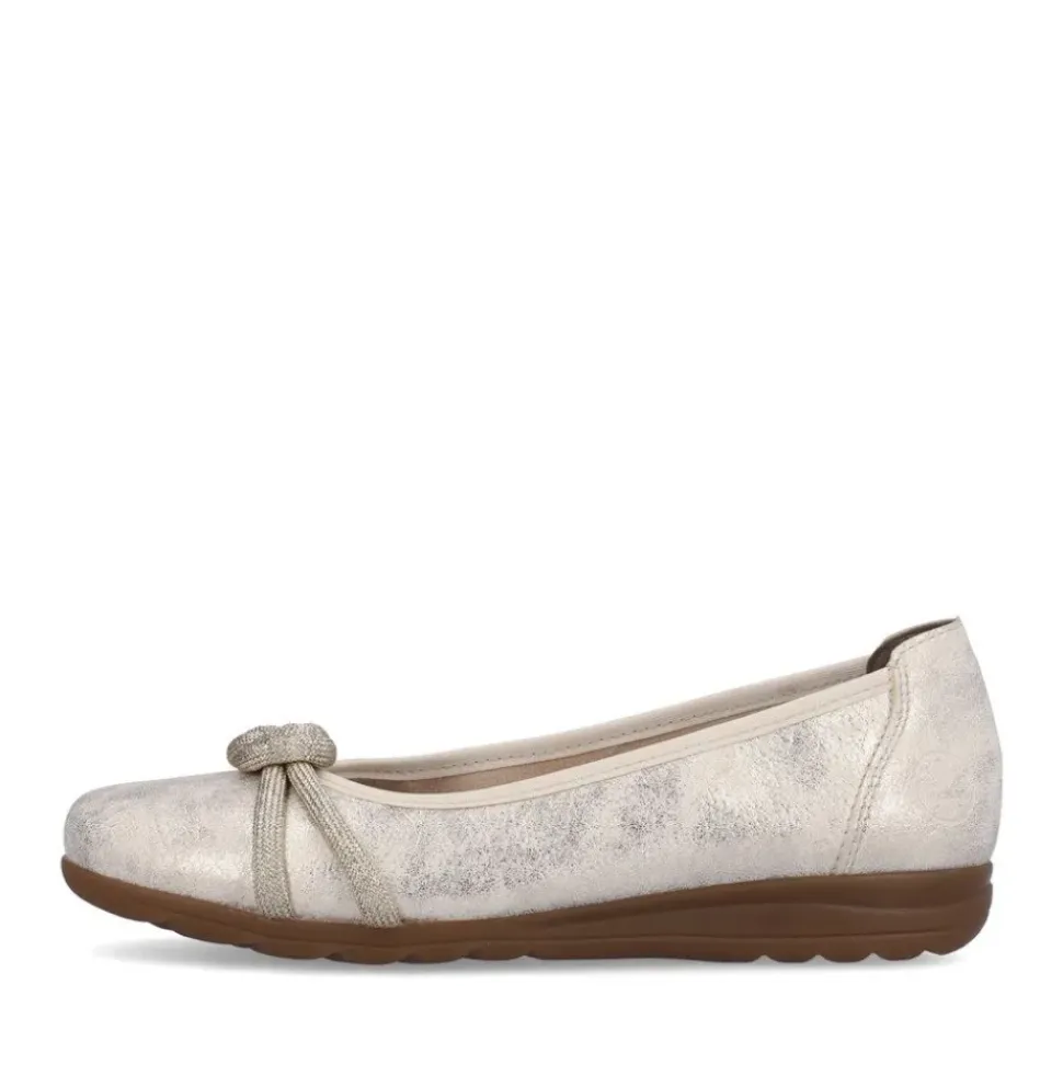 Rieker Antistress Damen Ballerina Knoten- Detail gold S13 L9368-60