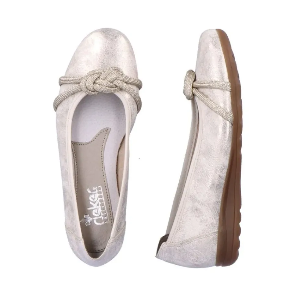 Rieker Antistress Damen Ballerina Knoten- Detail gold S13 L9368-60