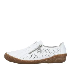 Rieker Antistress Damen Halbschuh Schnürschuh Lochmuster Leder weiß S12  54515-80