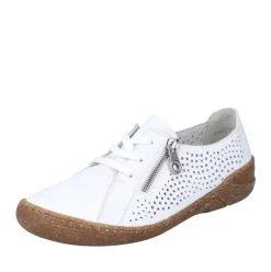 Rieker Antistress Damen Halbschuh Schnürschuh Lochmuster Leder weiß S12  54515-80