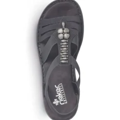 Rieker Antistress Damen Sandale Riemchensandale Gummizug schwarz S13 60806-00