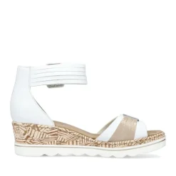 Rieker Antistress Damen Sandalette Keilabsatz Zierschnalle weiß S13 67191-80