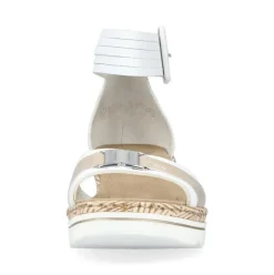 Rieker Antistress Damen Sandalette Keilabsatz Zierschnalle weiß S13 67191-80