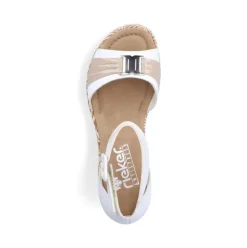 Rieker Antistress Damen Sandalette Keilabsatz Zierschnalle weiß S13 67191-80
