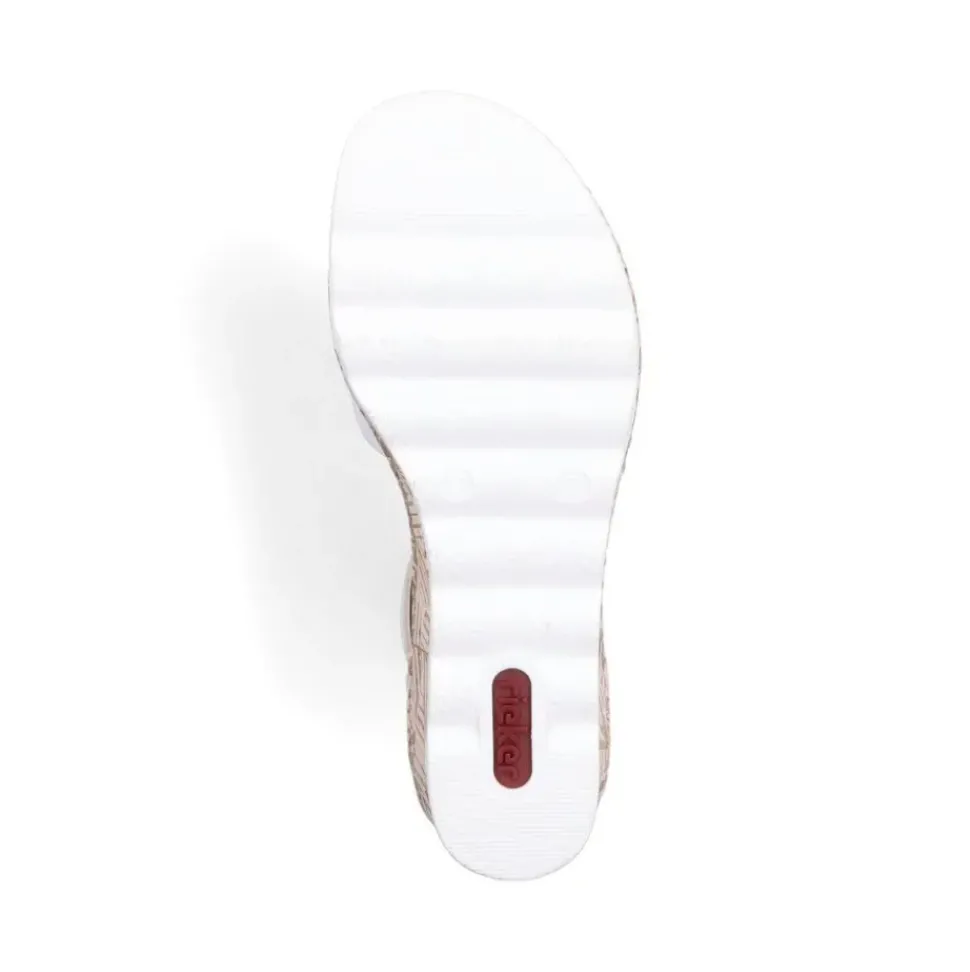 Rieker Antistress Damen Sandalette Keilabsatz Zierschnalle weiß S13 67191-80