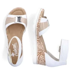 Rieker Antistress Damen Sandalette Keilabsatz Zierschnalle weiß S13 67191-80