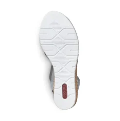 Rieker Antistress Damen Sandalette Keilabsatz Gummizug blau S13 V38H8-12