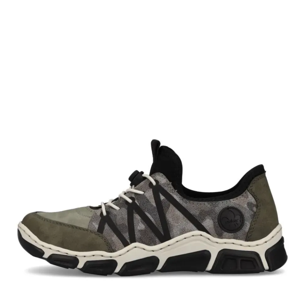 Rieker Antistress Damen Schlupfschuh Slipper sportlich Schnellschnürung grün S13 L0657-54