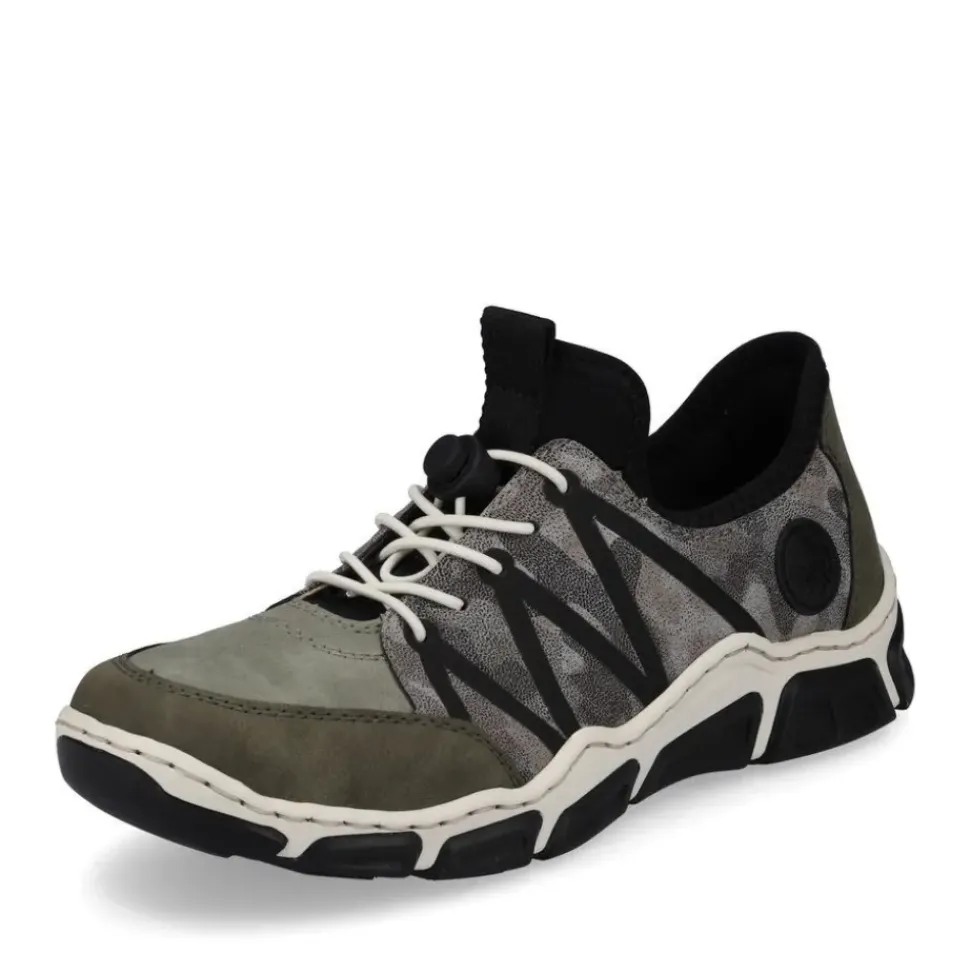 Rieker Antistress Damen Schlupfschuh Slipper sportlich Schnellschnürung grün S13 L0657-54