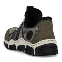 Rieker Antistress Damen Schlupfschuh Slipper sportlich Schnellschnürung grün S13 L0657-54