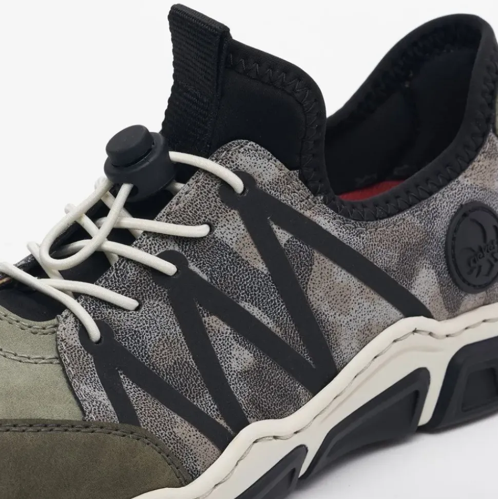 Rieker Antistress Damen Schlupfschuh Slipper sportlich Schnellschnürung grün S13 L0657-54