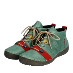 Rieker Antistress Damen Schnürschuh mehrfarbige Ösen grün S23  52507-52