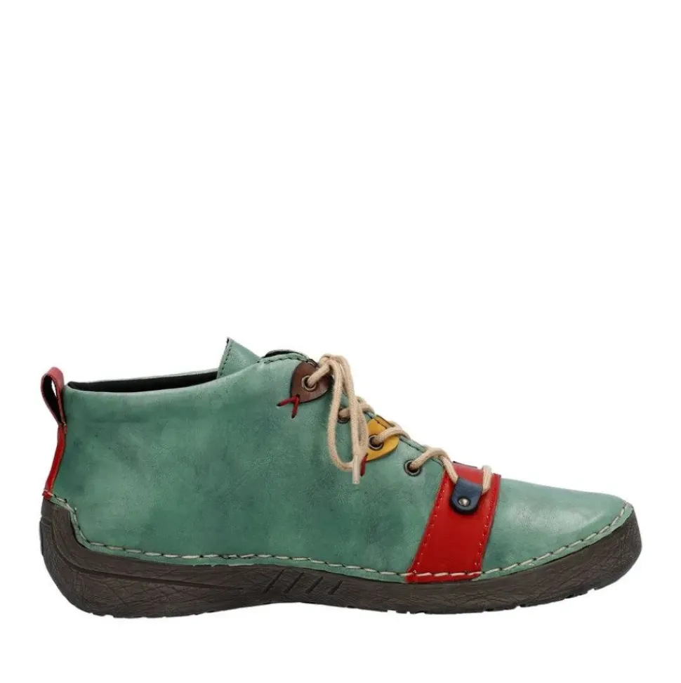 Rieker Antistress Damen Schnürschuh mehrfarbige Ösen grün S23 52507-52
