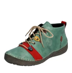 Rieker Antistress Damen Schnürschuh mehrfarbige Ösen grün S23 52507-52