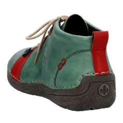 Rieker Antistress Damen Schnürschuh mehrfarbige Ösen grün S23 52507-52