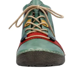 Rieker Antistress Damen Schnürschuh mehrfarbige Ösen grün S23 52507-52