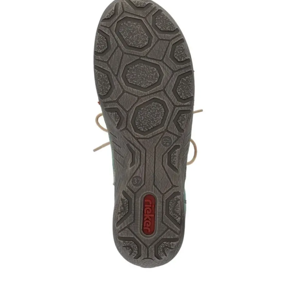 Rieker Antistress Damen Schnürschuh mehrfarbige Ösen grün S23 52507-52