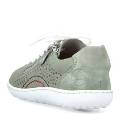 Rieker Antistress Damen Schnürschuh Sneaker Leder Lochmuster Reißverschluss grün S13 52824-52