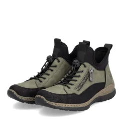 Rieker Antistress Damen Slipper High  Schnellschnürung grün S24 N32G3-54