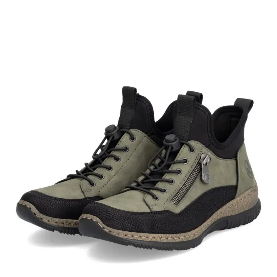 Rieker Antistress Damen Slipper High Schnellschnürung grün S24 N32G3-54