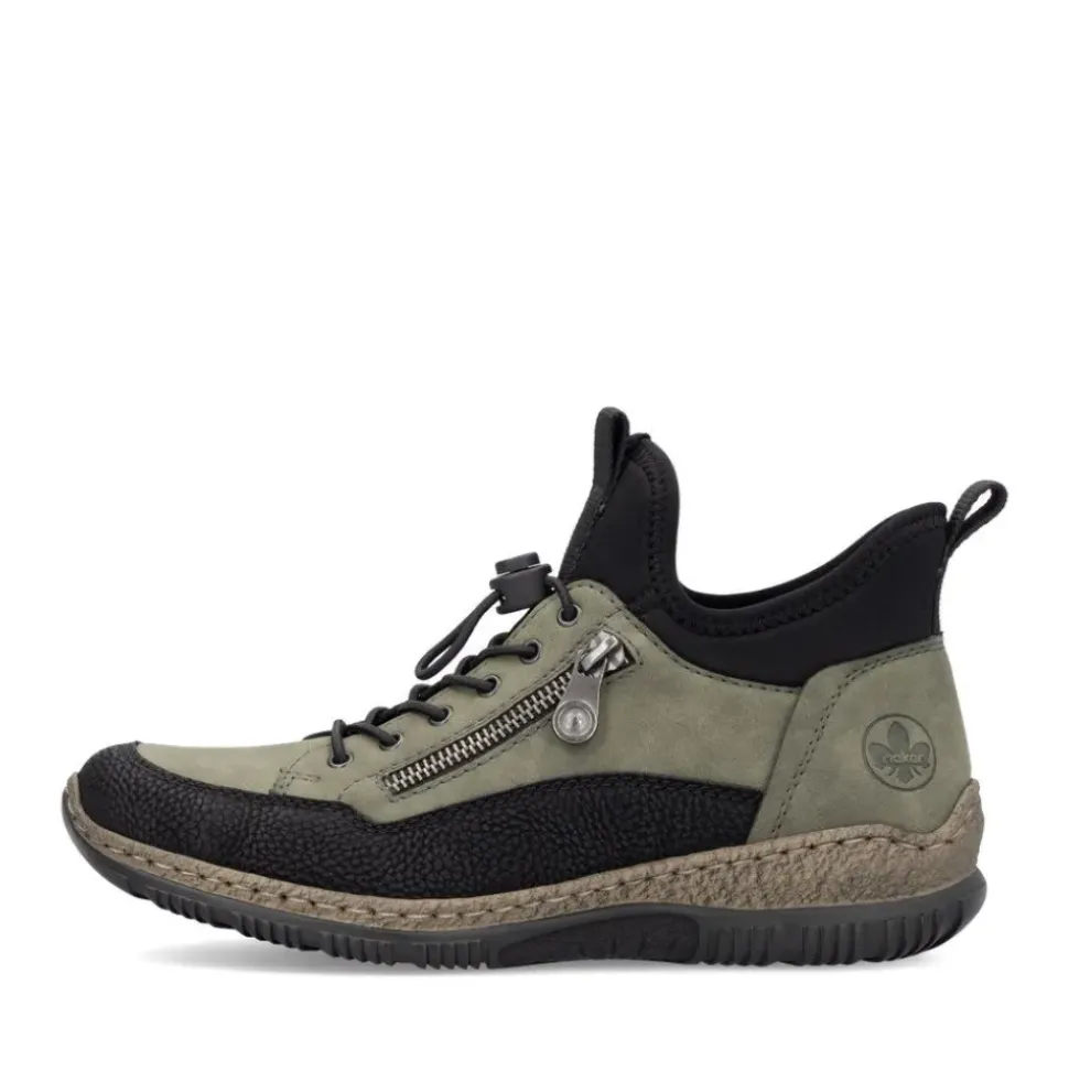 Rieker Antistress Damen Slipper High Schnellschnürung grün S24 N32G3-54