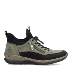 Rieker Antistress Damen Slipper High Schnellschnürung grün S24 N32G3-54