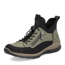 Rieker Antistress Damen Slipper High Schnellschnürung grün S24 N32G3-54