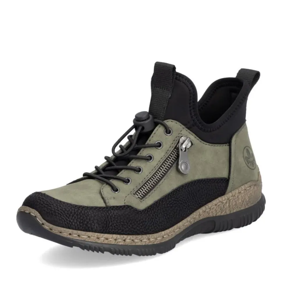 Rieker Antistress Damen Slipper High Schnellschnürung grün S24 N32G3-54